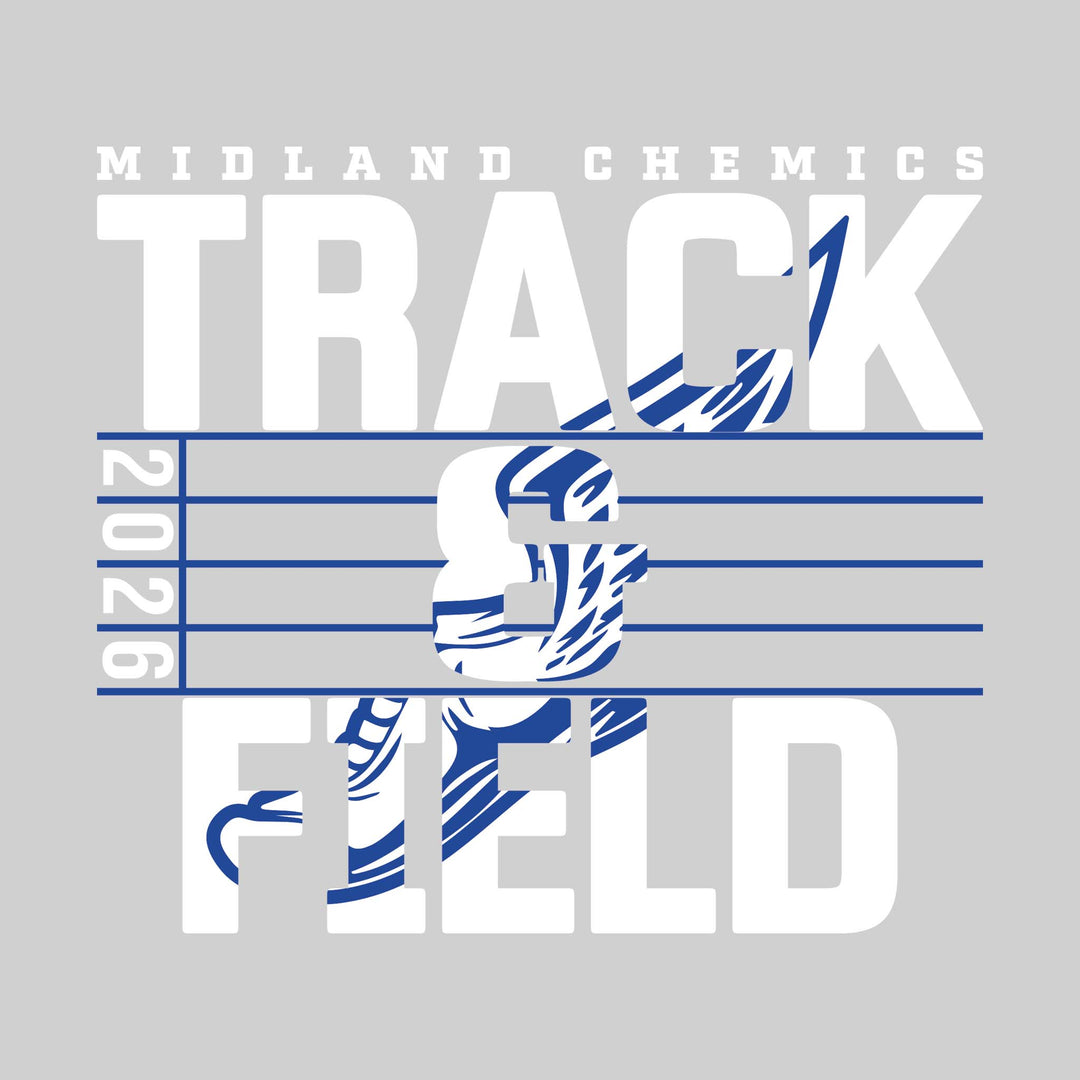 Midland Chemics - Track &amp; Field - Track Lanes with Year and Winged Shoe