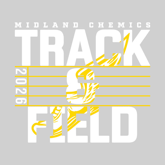 Midland Chemics - Track &amp; Field - Track Lanes with Year and Winged Shoe