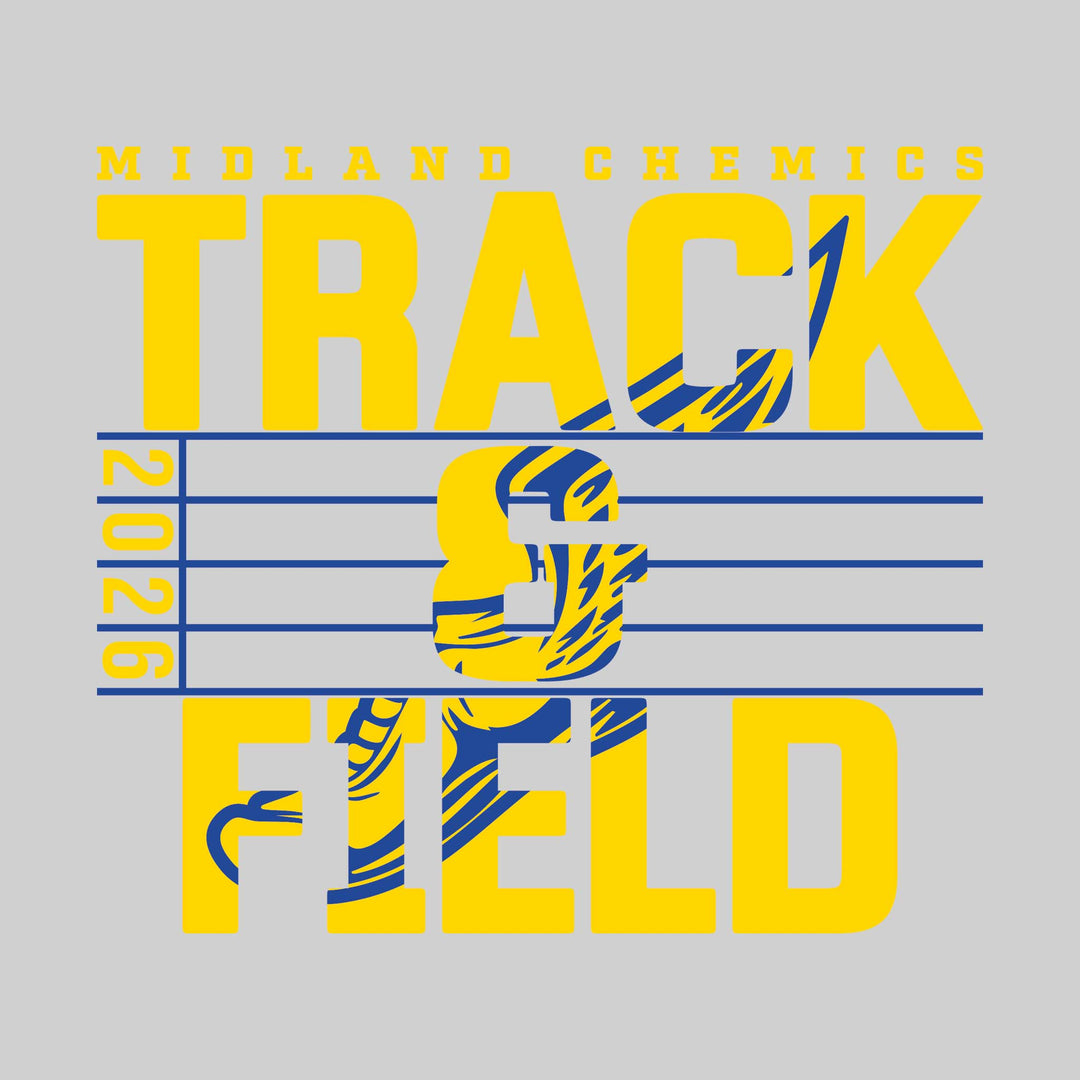 Midland Chemics - Track &amp; Field - Track Lanes with Year and Winged Shoe