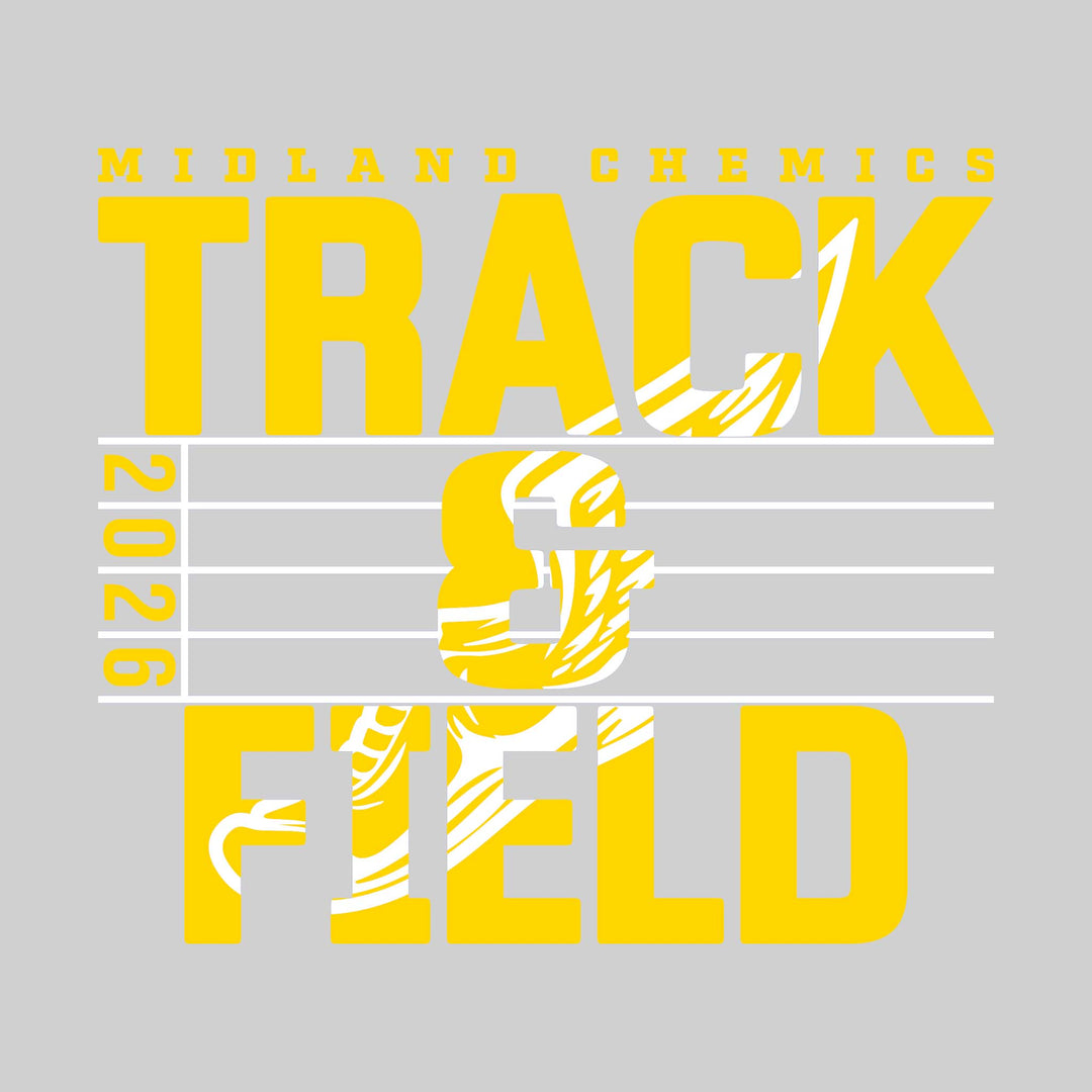Midland Chemics - Track &amp; Field - Track Lanes with Year and Winged Shoe