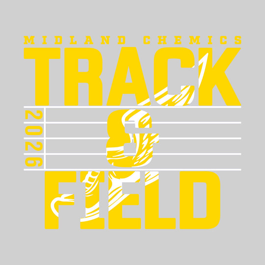 Midland Chemics - Track &amp; Field - Track Lanes with Year and Winged Shoe