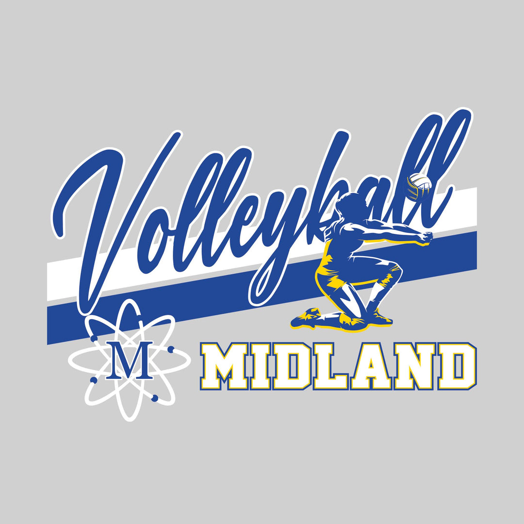 Midland Chemics - Volleyball - Angled Double Stripes with Player and Mascot