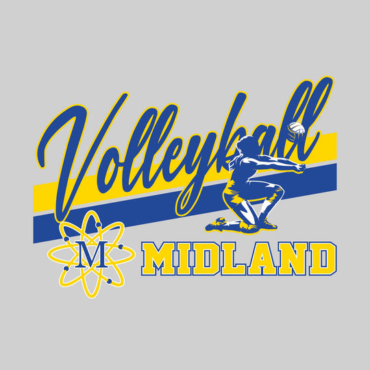 Midland Chemics - Volleyball - Angled Double Stripes with Player and Mascot