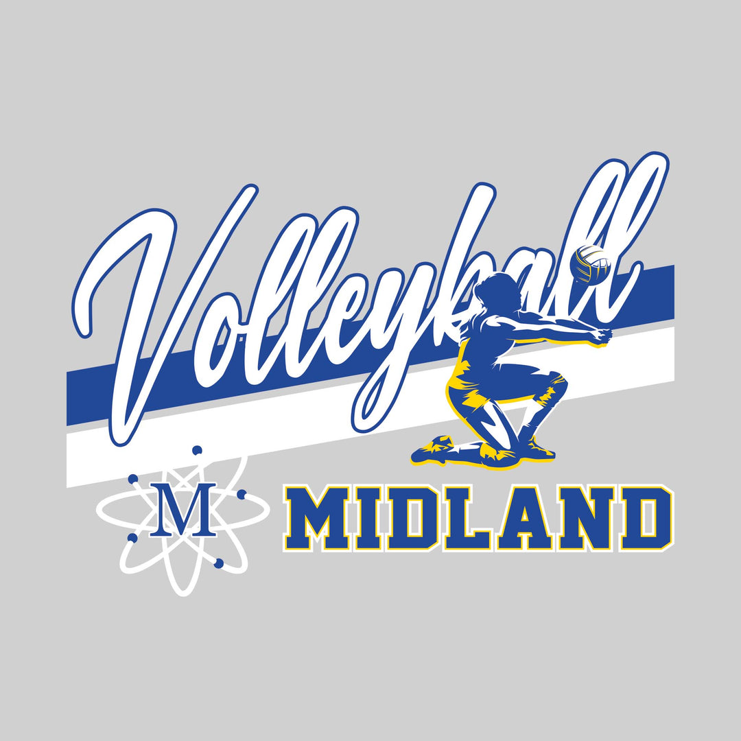 Midland Chemics - Volleyball - Angled Double Stripes with Player and Mascot