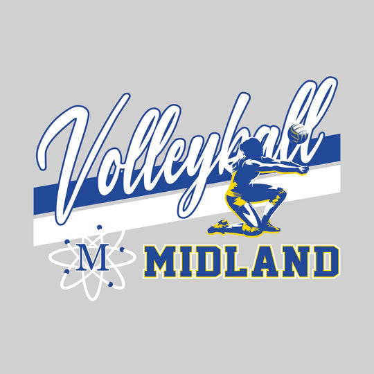 Midland Chemics - Volleyball - Angled Double Stripes with Player and Mascot