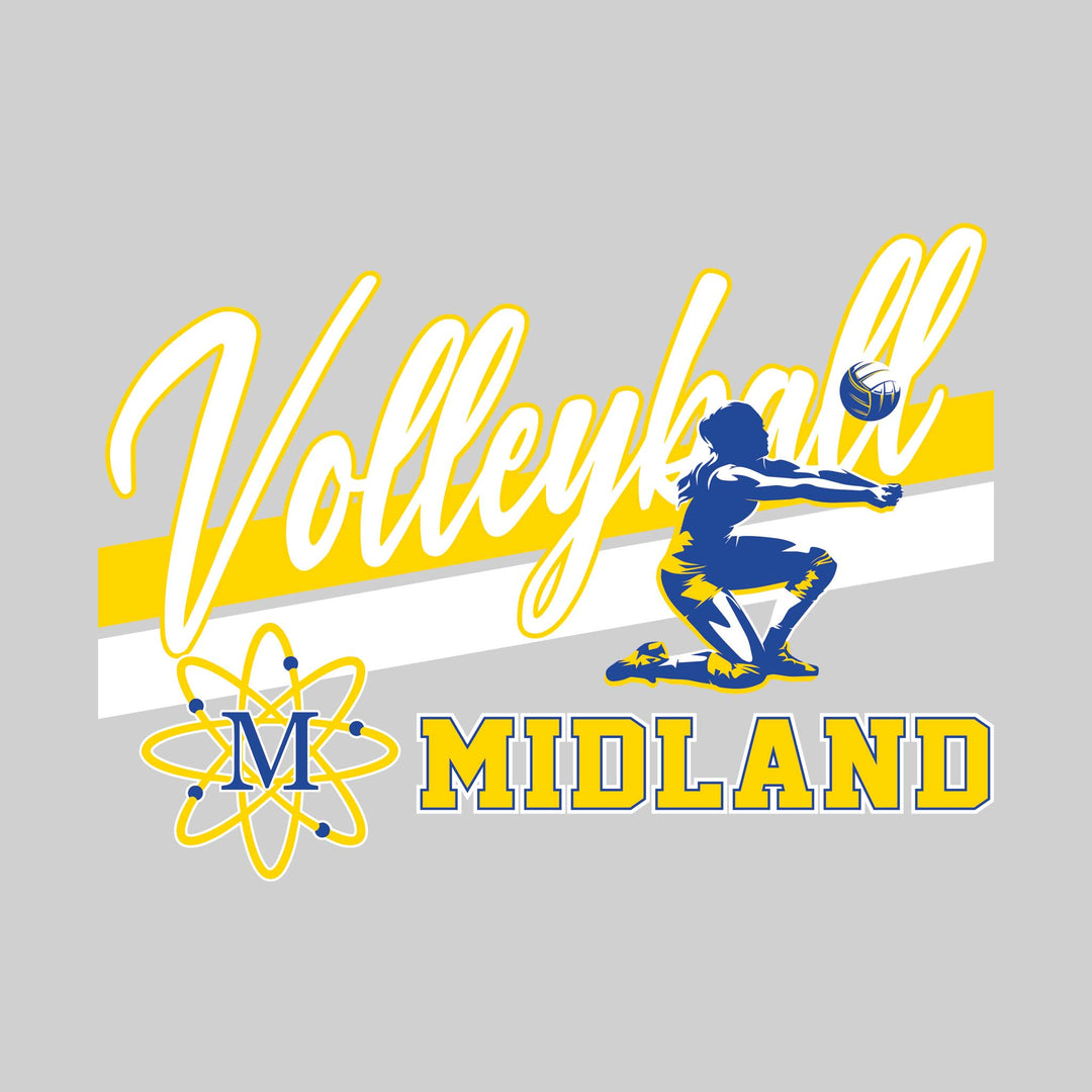 Midland Chemics - Volleyball - Angled Double Stripes with Player and Mascot