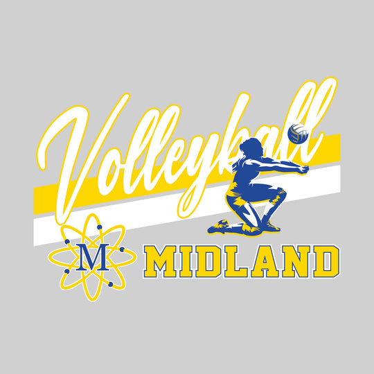 Midland Chemics - Volleyball - Angled Double Stripes with Player and Mascot