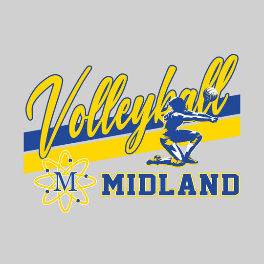 Midland Chemics - Volleyball - Angled Double Stripes with Player and Mascot