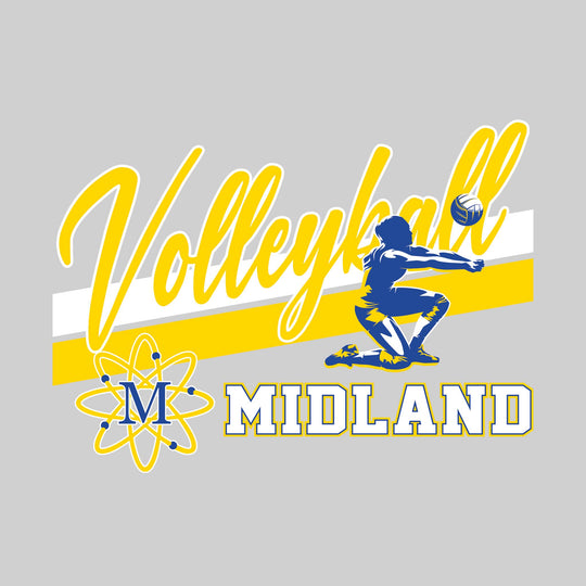 Midland Chemics - Volleyball - Angled Double Stripes with Player and Mascot