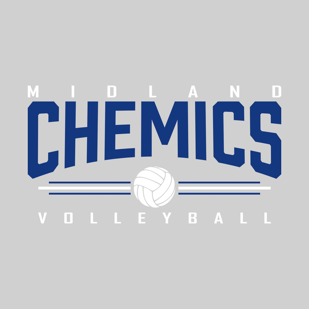 Midland Chemics - Volleyball - Arched Mascot Name with Volleyball and Color Lines