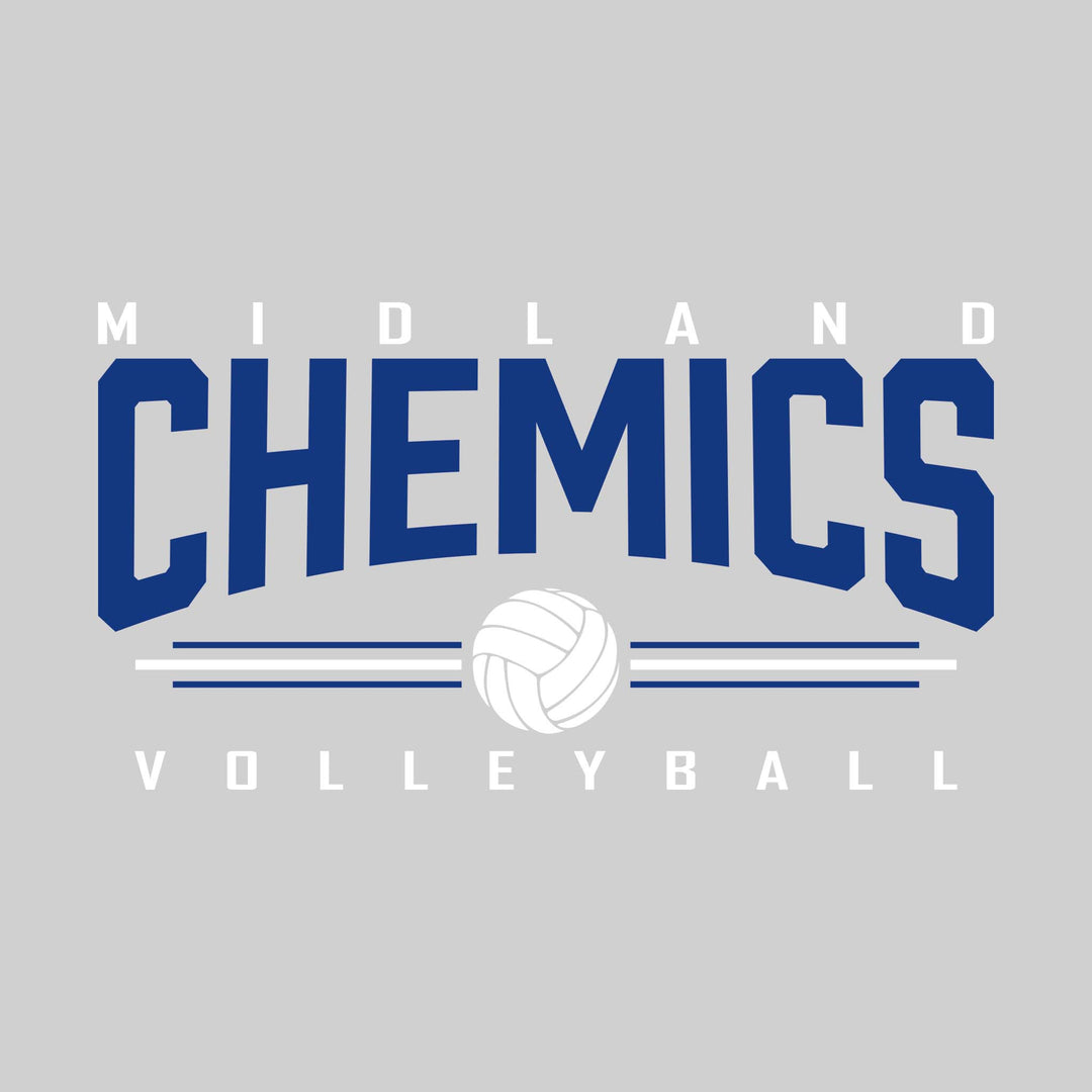 Midland Chemics - Volleyball - Arched Mascot Name with Volleyball and Color Lines