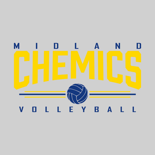Midland Chemics - Volleyball - Arched Mascot Name with Volleyball and Color Lines
