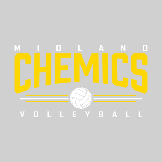 Midland Chemics - Volleyball - Arched Mascot Name with Volleyball and Color Lines