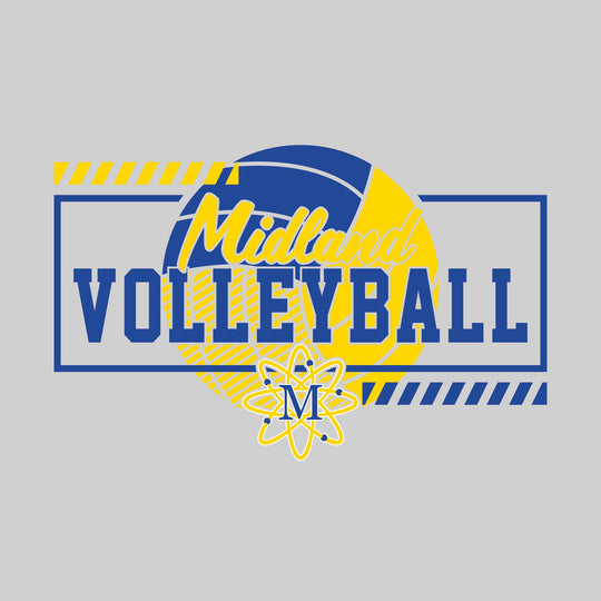 Midland Chemics - Volleyball - Framed School Name with Volleyball Shape &amp; Mascot