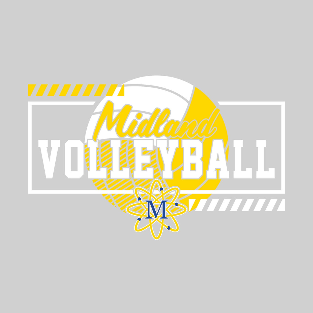 Midland Chemics - Volleyball - Framed School Name with Volleyball Shape &amp; Mascot