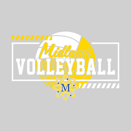 Midland Chemics - Volleyball - Framed School Name with Volleyball Shape &amp; Mascot