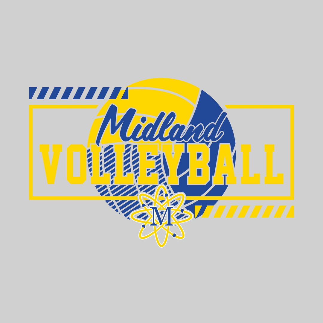 Midland Chemics - Volleyball - Framed School Name with Volleyball Shape &amp; Mascot