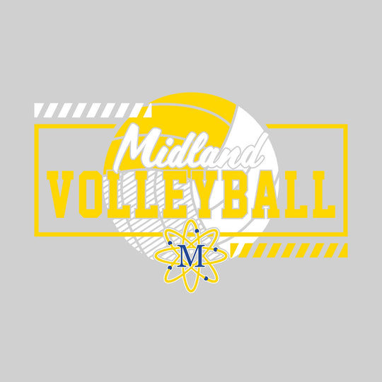 Midland Chemics - Volleyball - Framed School Name with Volleyball Shape &amp; Mascot