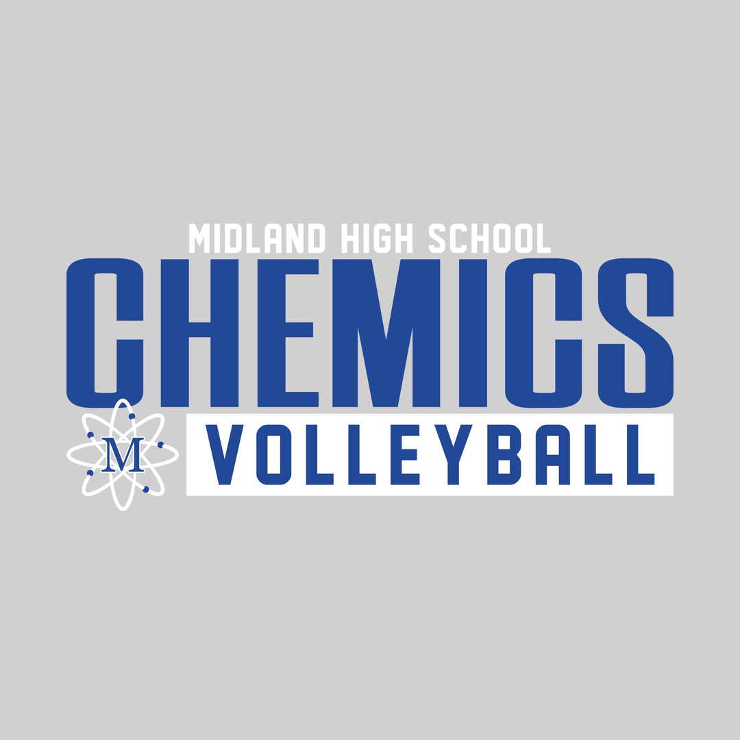 Midland Chemics - Volleyball - Large Mascot Name Over Volleyball with Mascot