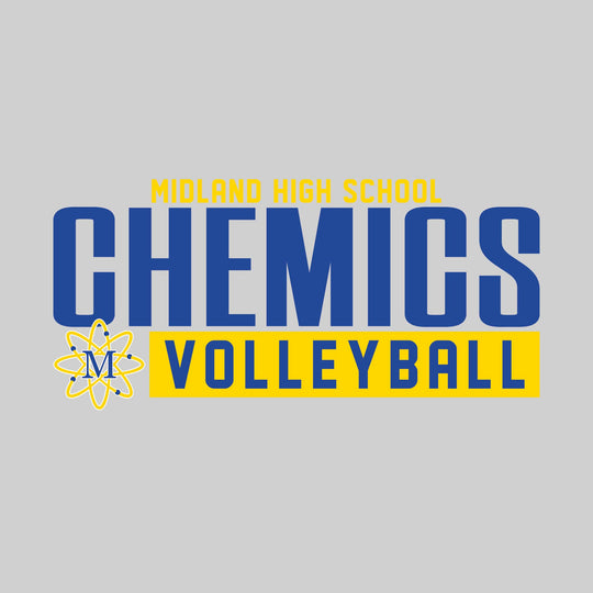 Midland Chemics - Volleyball - Large Mascot Name Over Volleyball with Mascot