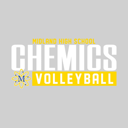Midland Chemics - Volleyball - Large Mascot Name Over Volleyball with Mascot