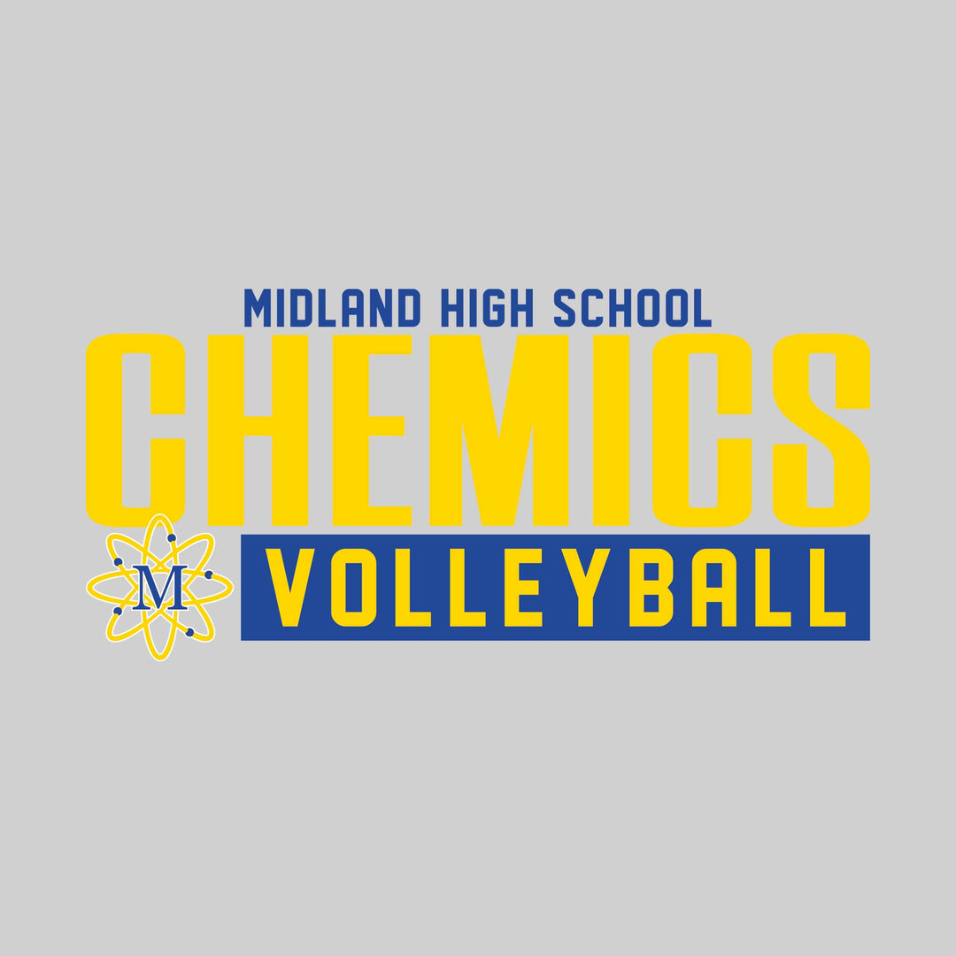Midland Chemics - Volleyball - Large Mascot Name Over Volleyball with Mascot