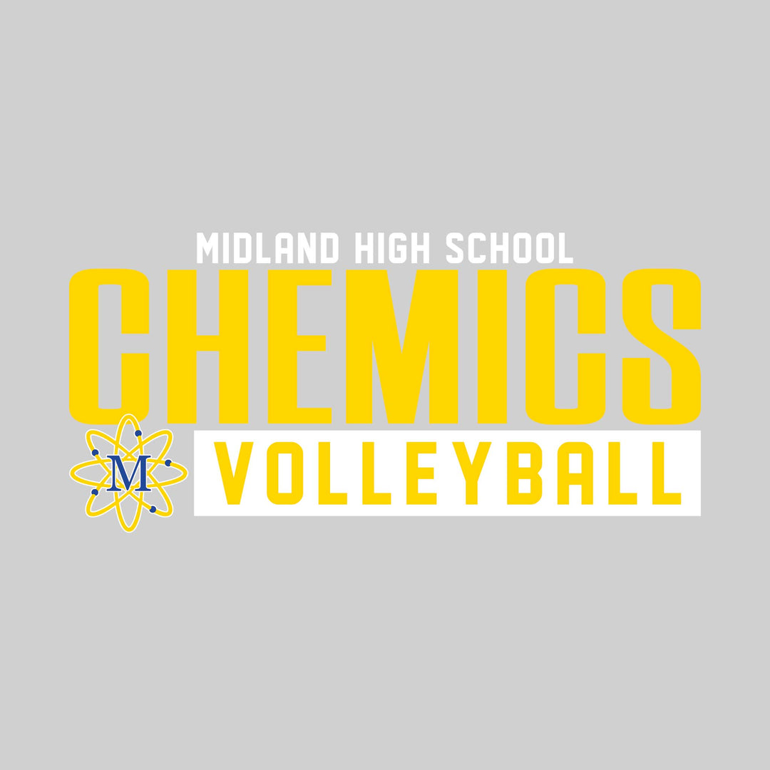 Midland Chemics - Volleyball - Large Mascot Name Over Volleyball with Mascot