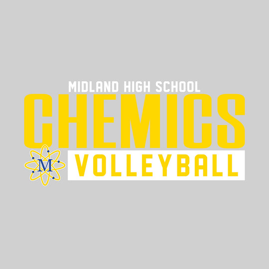 Midland Chemics - Volleyball - Large Mascot Name Over Volleyball with Mascot