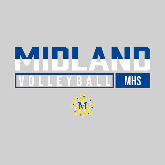 Midland Chemics - Volleyball - Split-Color School Name With Acronym Over Mascot