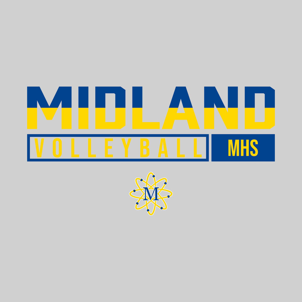 Midland Chemics - Volleyball - Split-Color School Name With Acronym Over Mascot
