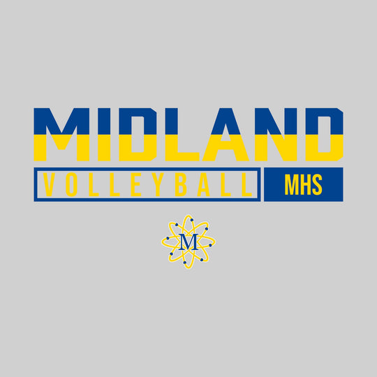 Midland Chemics - Volleyball - Split-Color School Name With Acronym Over Mascot