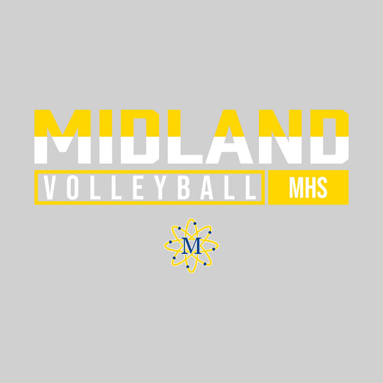 Midland Chemics - Volleyball - Split-Color School Name With Acronym Over Mascot