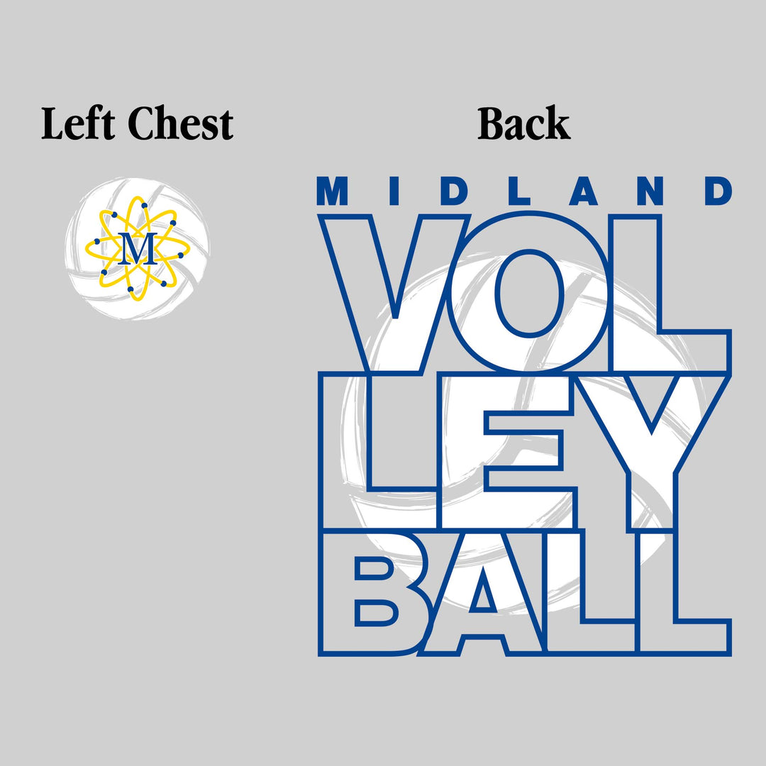 Midland Chemics - Volleyball - Stacked Letters with Sketched Volleyball Inset