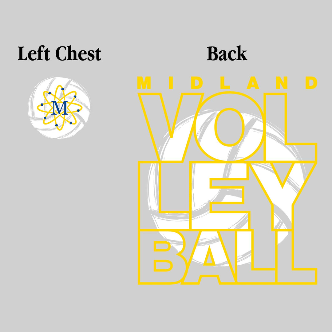 Midland Chemics - Volleyball - Stacked Letters with Sketched Volleyball Inset