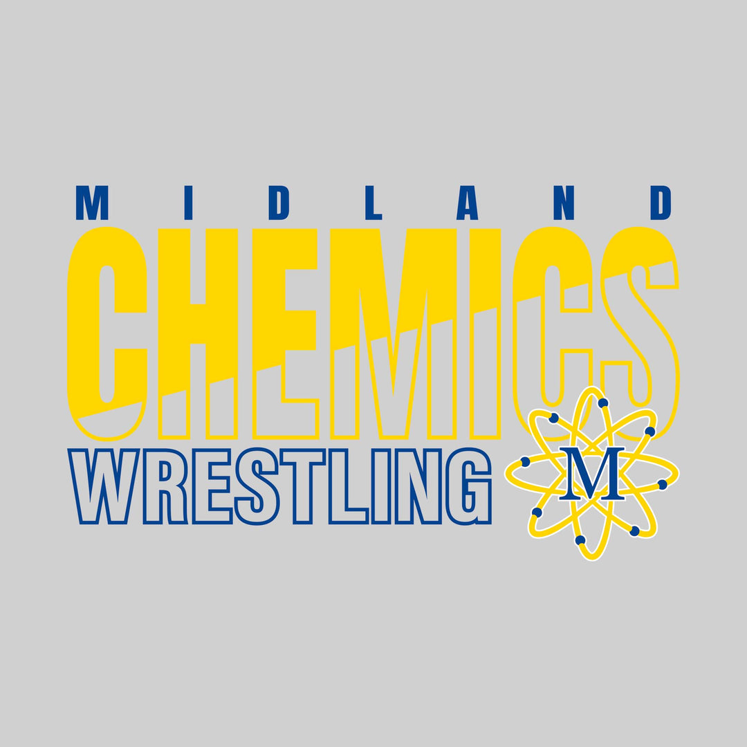 Midland Chemics - Wrestling - Diagonal Split Mascot Name with Mascot