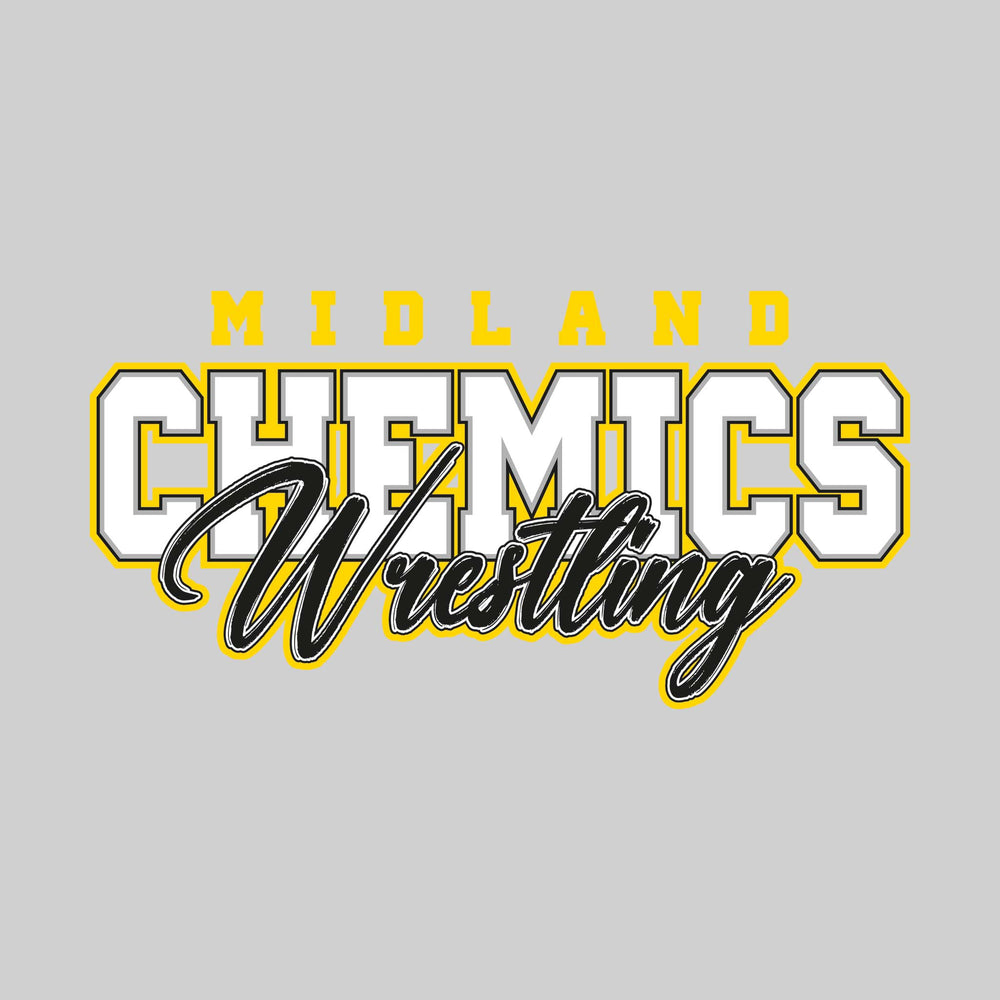 Midland Chemics - Wrestling - Outlined Mascot Name with Cursive Wrestling