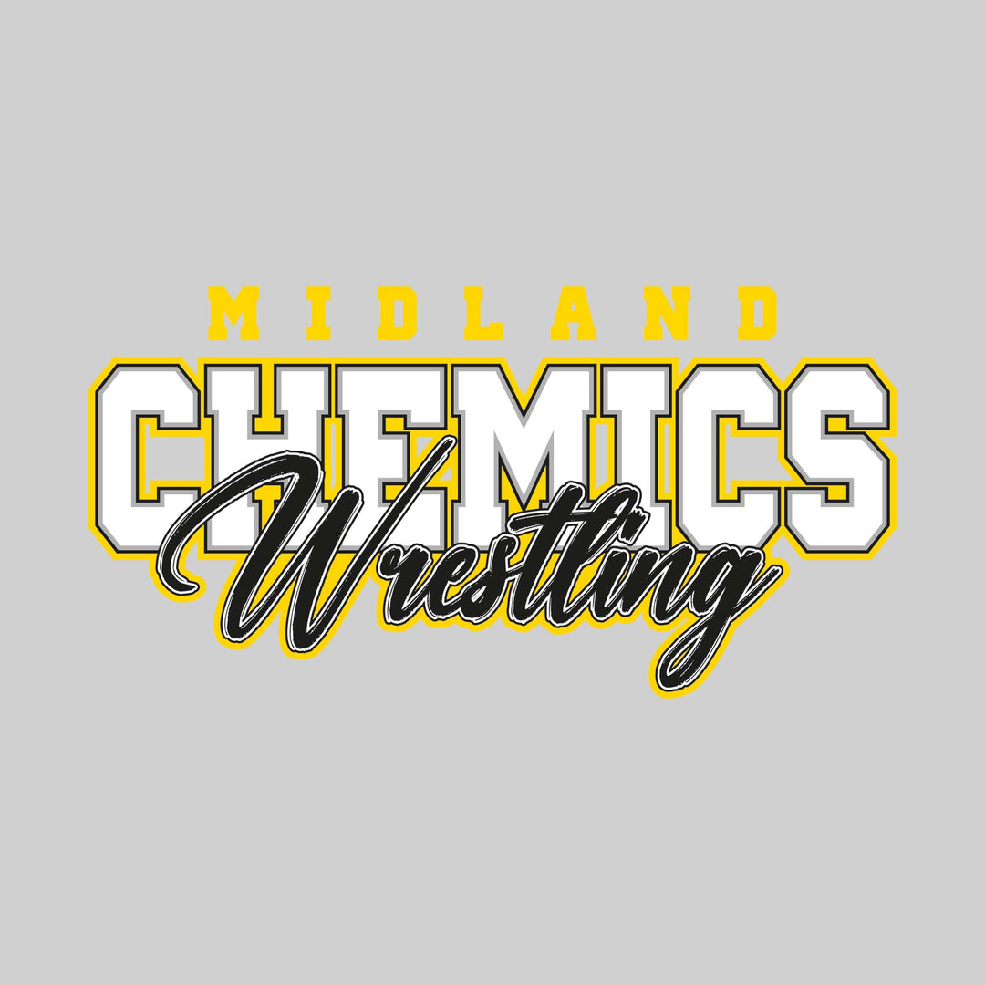 Midland Chemics - Wrestling - Outlined Mascot Name with Cursive Wrestling
