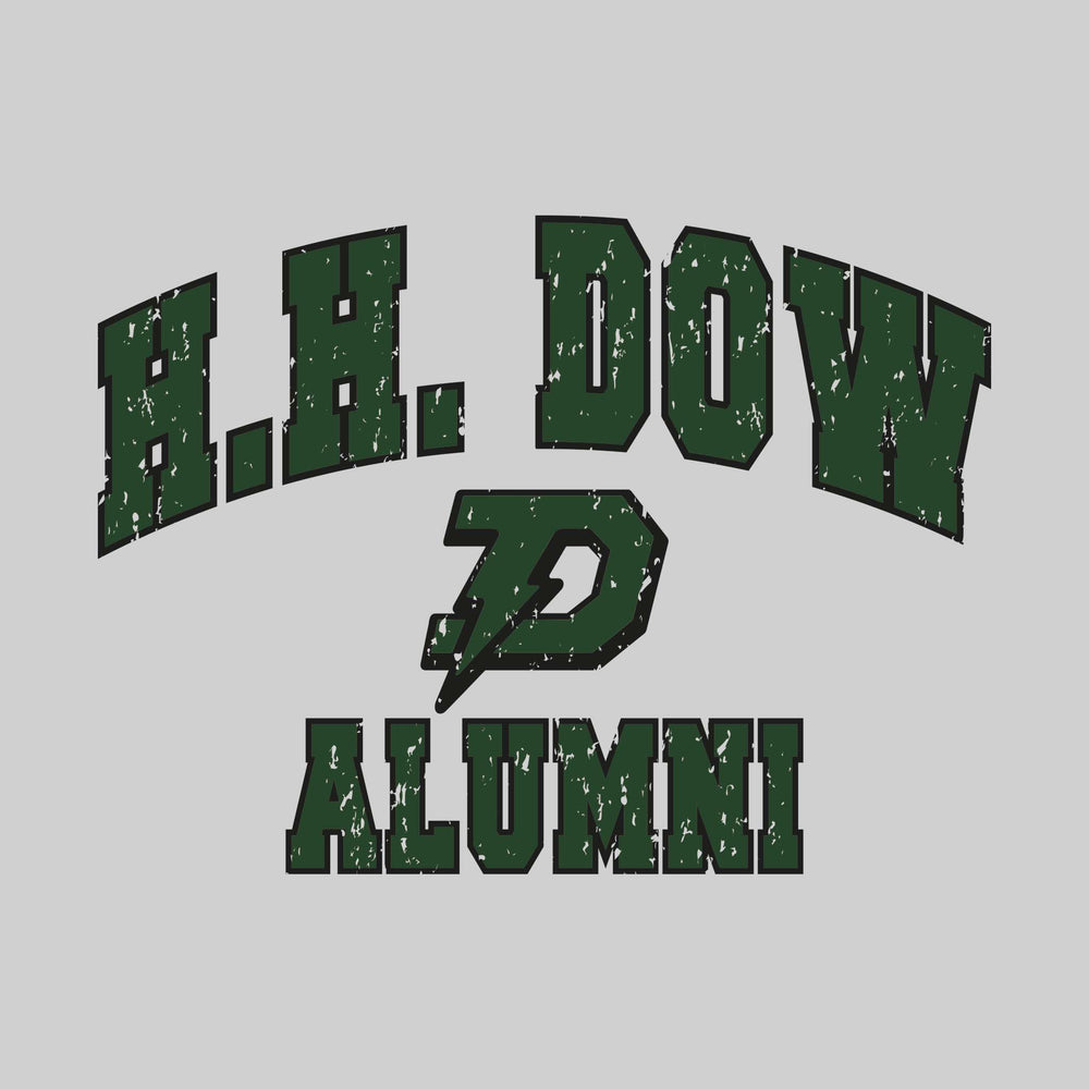 Midland Dow Chargers - Alumni - Arched School Name Over Mascot - Distressed