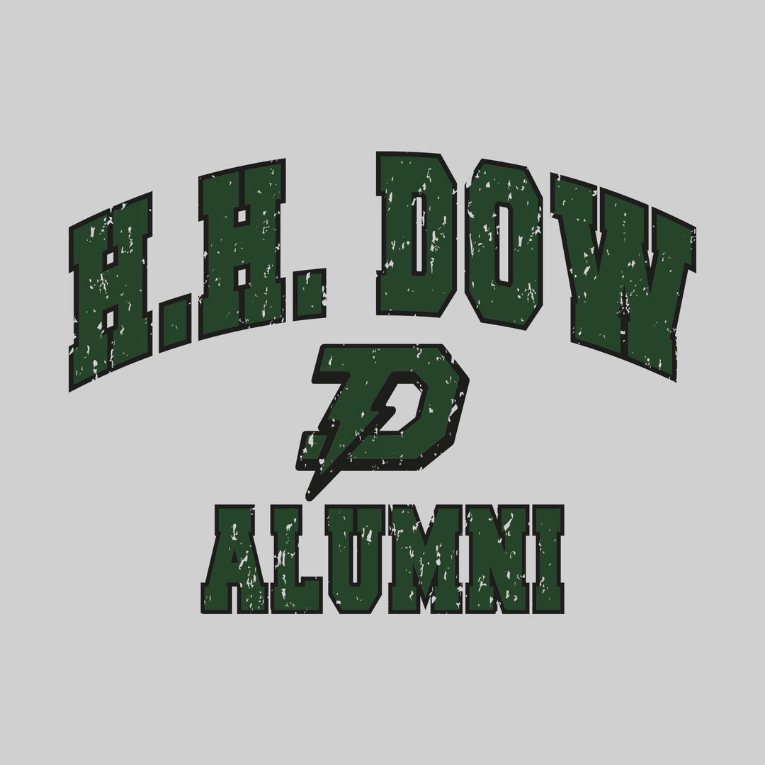 Midland Dow Chargers - Alumni - Arched School Name Over Mascot - Distressed