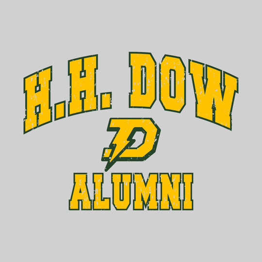 Midland Dow Chargers - Alumni - Arched School Name Over Mascot - Distressed