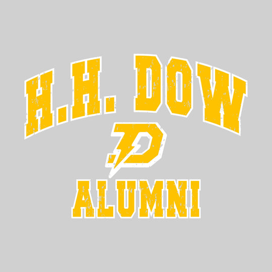 Midland Dow Chargers - Alumni - Arched School Name Over Mascot - Distressed
