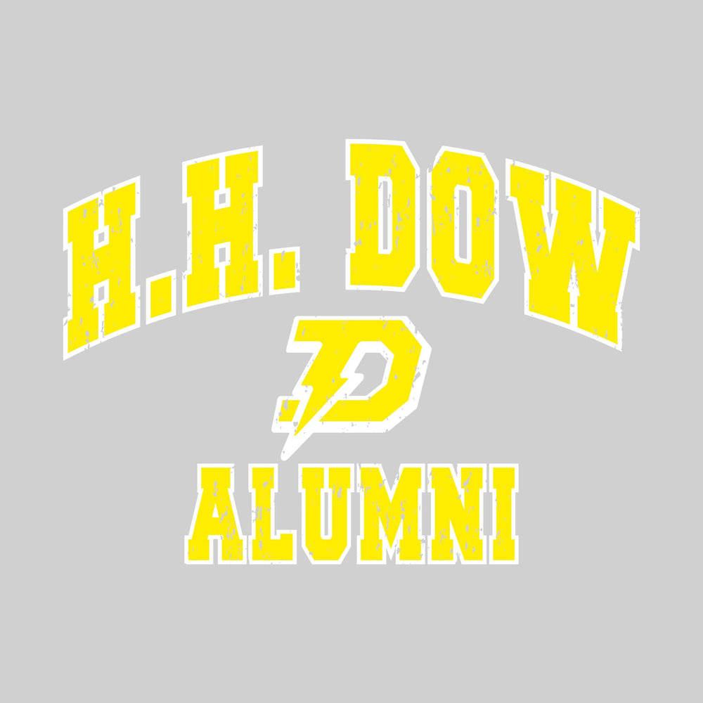 Midland Dow Chargers - Alumni - Arched School Name Over Mascot - Distressed