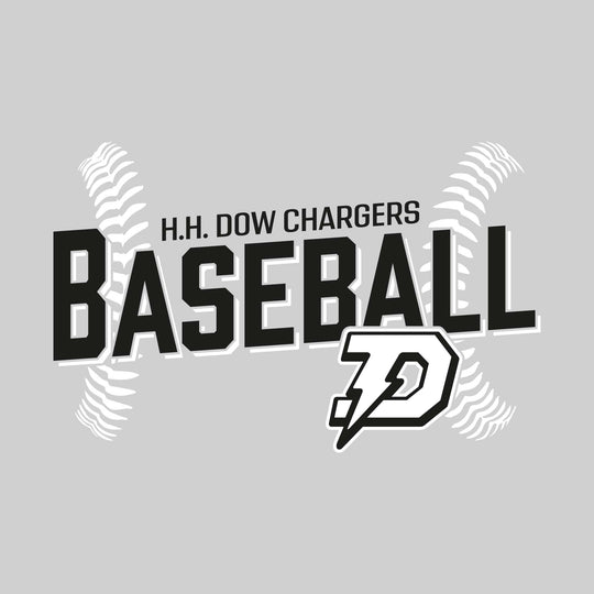 Midland Dow Chargers - Baseball - Angled Baseball with Baseball Stitches