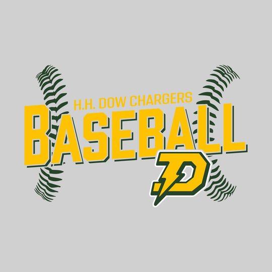 Midland Dow Chargers - Baseball - Angled Baseball with Baseball Stitches
