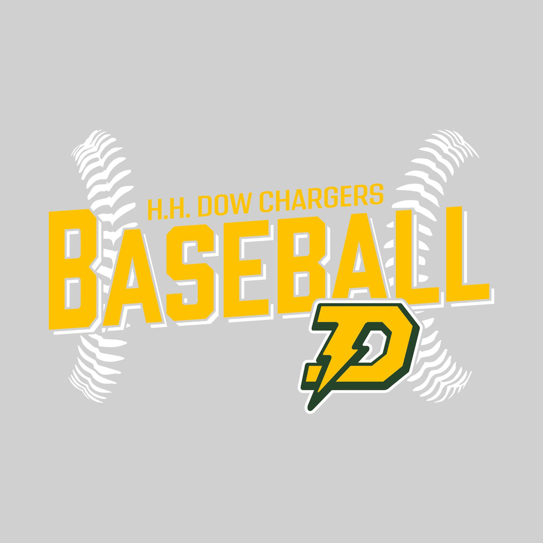 Midland Dow Chargers - Baseball - Angled Baseball with Baseball Stitches