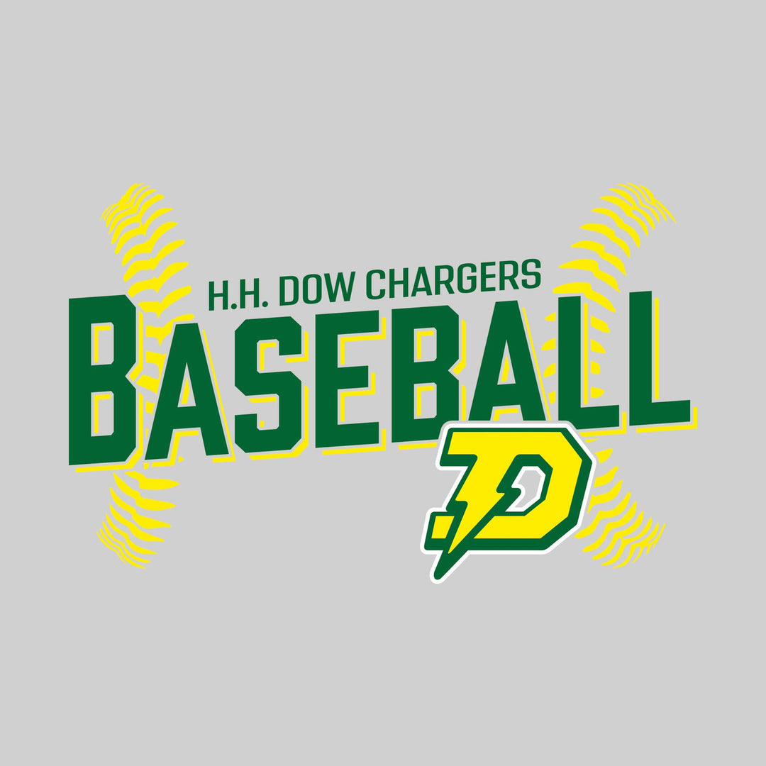 Midland Dow Chargers - Baseball - Angled Baseball with Baseball Stitches