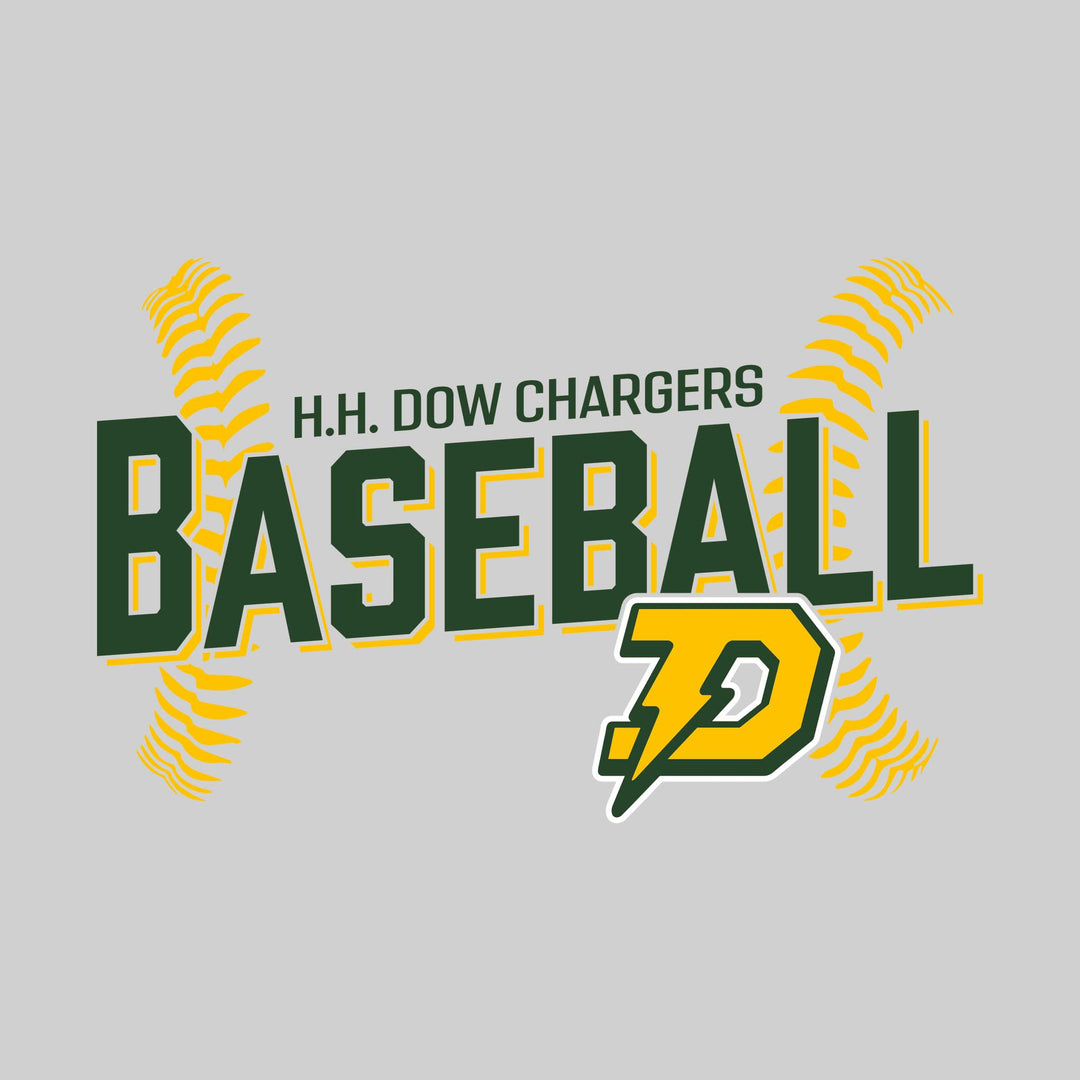 Midland Dow Chargers - Baseball - Angled Baseball with Baseball Stitches