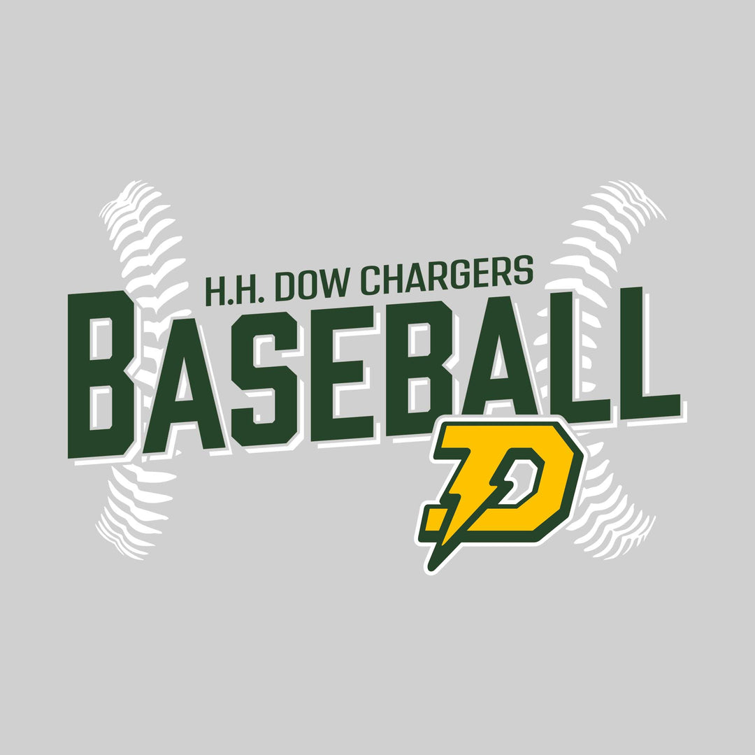 Midland Dow Chargers - Baseball - Angled Baseball with Baseball Stitches
