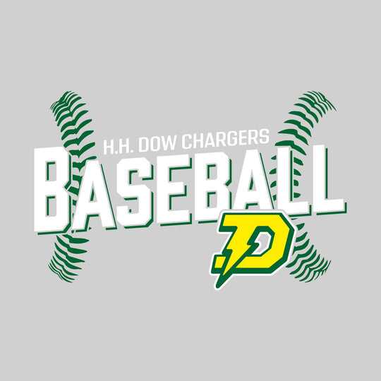 Midland Dow Chargers - Baseball - Angled Baseball with Baseball Stitches