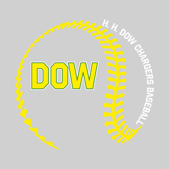 Midland Dow Chargers - Baseball - Baseball Stitches with School Name